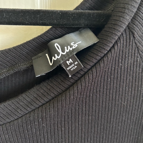 Lulu’s Sandpiper Black Ribbed Bodysuit, Size M - Picture 5 of 5